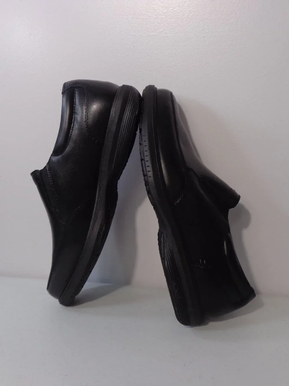 Nunn Bush Myles St Slip Resistant Loafers Black Leather Comfort Gel Men Sz 9.5M